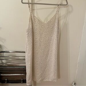 White and black Polka Dot Slip Dress